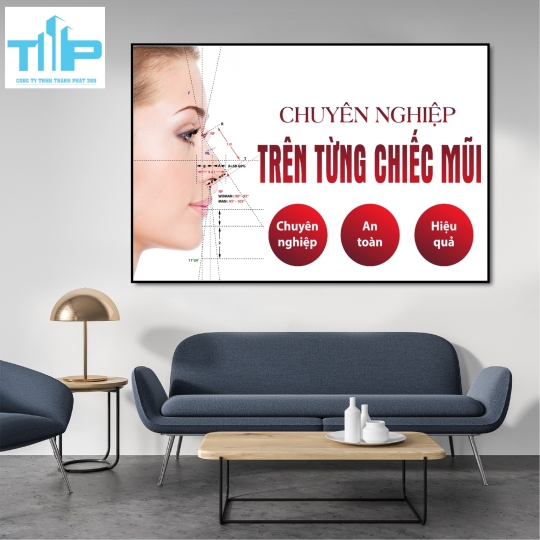 Khung tranh tráng gương treo tường tiệm spa, nail 