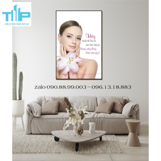 Tranh tráng gương trang trí thẩm mỹ viện 