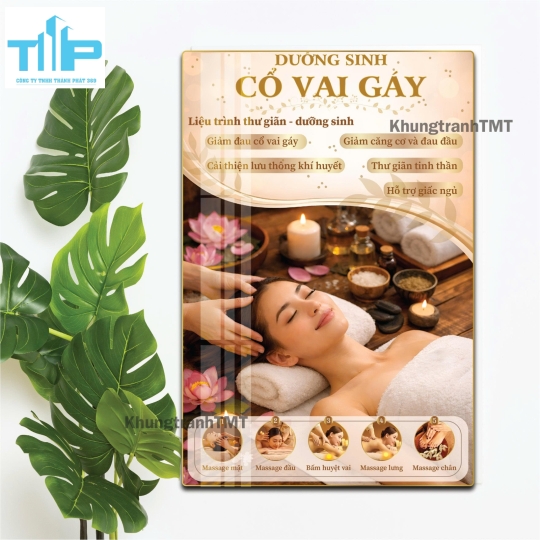 khung tranh tráng gương cao cấp massage cổ vai gáy